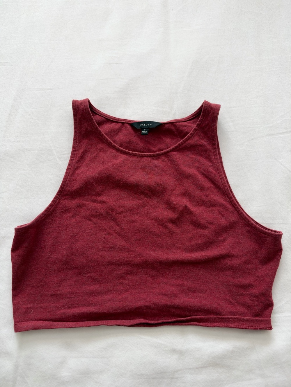 Talula Burgundy Cropped Tank Top